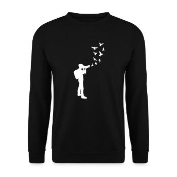 Photography birds photographer - Unisex Sweatshirt - black - Front - Alina (178cm) & Michal (187cm)