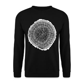 Wooden disc with bark - Unisex Sweatshirt - black - Front - Alina (178cm) & Michal (187cm)