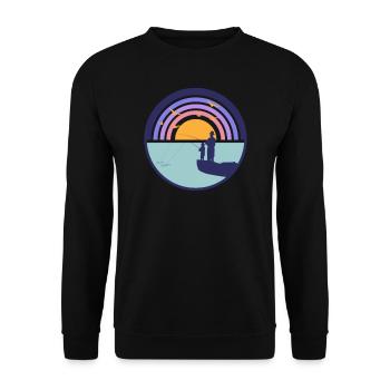 Pêche - Cadeau de père fils - Sweat-shirt Unisexe - noir - Devant - Alina (178cm) & Michal (187cm)