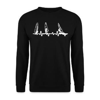 Heartbeat Windsurfing Windsurfing Surfing - Unisex Sweatshirt - black - Front - Alina (178cm) & Michal (187cm)