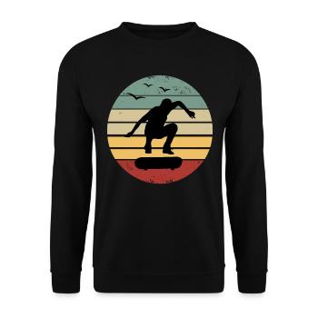 Retro skateboard skater skateboarding skateboarder - Unisex Sweatshirt - black - Front - Alina (178cm) & Michal (187cm)