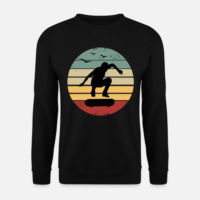Retro Skateboard Skater Skateboarding Skateboarder - Unisex Pullover - Schwarz