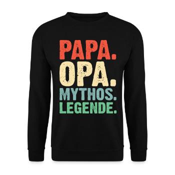 Papa Opa Mythos Legende Retro Vintage - Unisex Pullover - Schwarz - Vorne - Alina (178cm) & Michal (187cm)