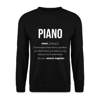 Piano - Unisex Pullover - Schwarz - Vorne - Alina (178cm) & Michal (187cm)