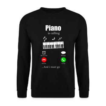 Piano Piano Music Gift Grand Piano Digital Piano - Unisex Sweatshirt - black - Front - Alina (178cm) & Michal (187cm)