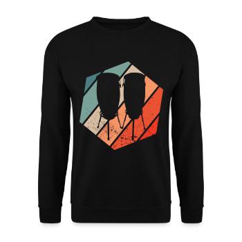 Congas Musiker Instrument Vintage Congaspieler - Unisex Pullover - Schwarz - Vorne - Alina (178cm) & Michal (187cm)