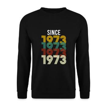 Vintage Since 1973 Anniversaire Année de naissance - Sweat-shirt Unisexe - noir - Devant - Alina (178cm) & Michal (187cm)