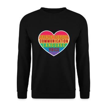 Logopäde Speech für SLP Sprachtherapeut - Unisex Pullover - Schwarz - Vorne - Alina (178cm) & Michal (187cm)