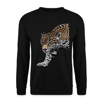 Léopard d'afrique léopard prédateur animal motif animal - Sweat-shirt Unisexe - noir - Devant - Alina (178cm) & Michal (187cm)