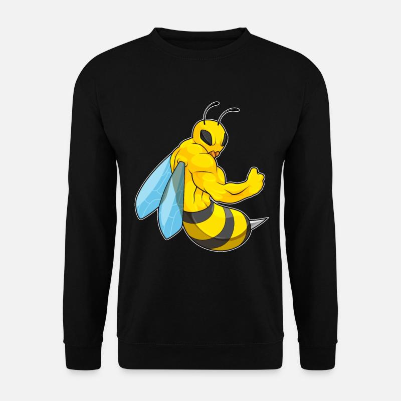 Biene als Bodybuilder - Unisex Pullover - Schwarz