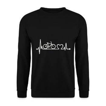 Herzschlag-Fahrrad - Sweat-shirt Unisexe - noir - Devant - Alina (178cm) & Michal (187cm)