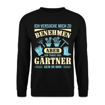 Gartenbau Gärtner Garten Gartenarbeit Sprüche - Unisex Pullover - Schwarz - Vorne - Alina (178cm) & Michal (187cm)