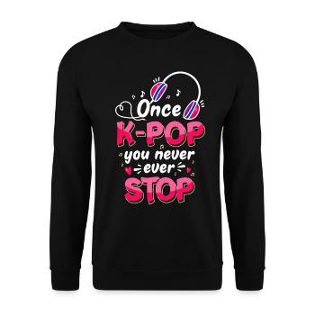 K-pop - Unisex Sweatshirt - black - Front - Alina (178cm) & Michal (187cm)