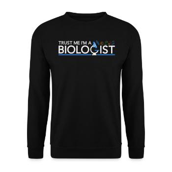Biologe Biologin Biologie Mikrobiologe Biochemie - Unisex Pullover - Schwarz - Vorne - Alina (178cm) & Michal (187cm)