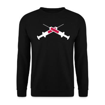 Spritze - Unisex Pullover - Schwarz - Vorne - Alina (178cm) & Michal (187cm)
