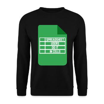 Les utilisateurs de feuilles de calcul le font dans les cellules Comptable Excel - Sweat-shirt Unisexe - noir - Devant - Alina (178cm) & Michal (187cm)