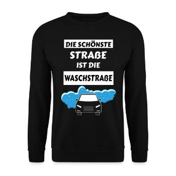 Autowaschen lustige Designs witziger Spruch tuning - Unisex Pullover - Schwarz - Vorne - Alina (178cm) & Michal (187cm)