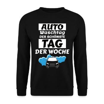 auto waschtag - Unisex Pullover - Schwarz - Vorne - Alina (178cm) & Michal (187cm)