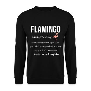 Flamingo - Sweat-shirt Unisexe - noir - Devant - Alina (178cm) & Michal (187cm)