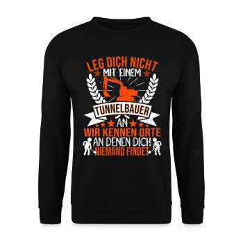 Tunnelbauer Tunnelbau Tunnel Schacht Mineur - Unisex Pullover - Schwarz - Vorne - Alina (178cm) & Michal (187cm)