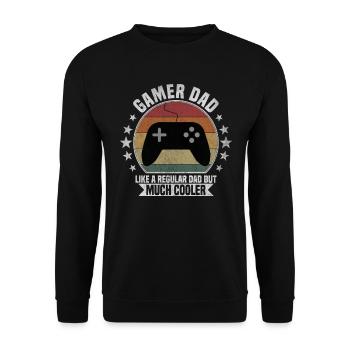 Gamer Dad - Unisex Pullover - Schwarz - Vorne - Alina (178cm) & Michal (187cm)