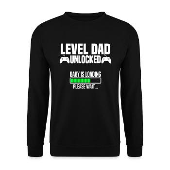 Niveau papa unlocked - Sweat-shirt Unisexe - noir - Devant - Alina (178cm) & Michal (187cm)