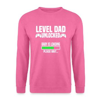 Level Dad unlocked - Unisex Pullover - Pink - Vorne