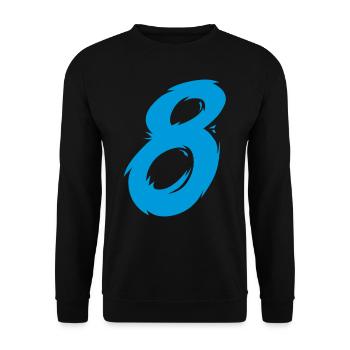 Nombre 8 - Sweat-shirt Unisexe - noir - Devant - Alina (178cm) & Michal (187cm)