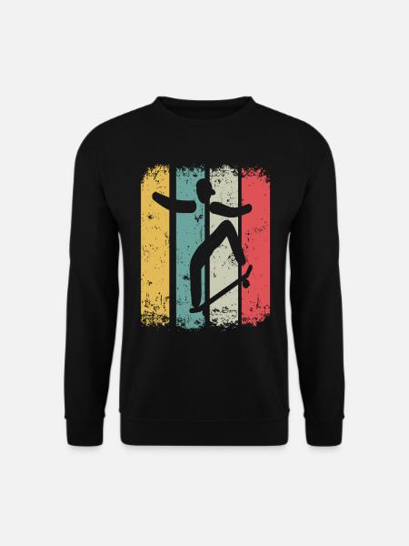 Retro Skateboarder Skateboard Skater Skateboarding - Unisex Pullover - Schwarz