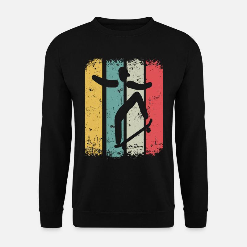 Retro Skateboarder Skateboard Skater Skateboarding - Unisex Pullover - Schwarz