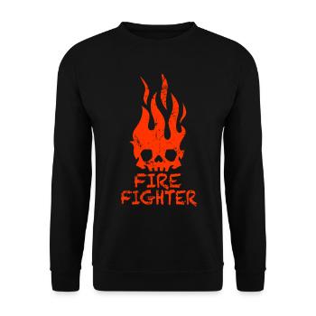 Firefighter Firefighters Pompier - Sweat-shirt Unisexe - noir - Devant - Alina (178cm) & Michal (187cm)
