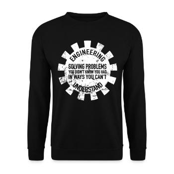 Engrenage Ingénieur Ingénieur Ingénieur Ingénieur - Sweat-shirt Unisexe - noir - Devant - Alina (178cm) & Michal (187cm)