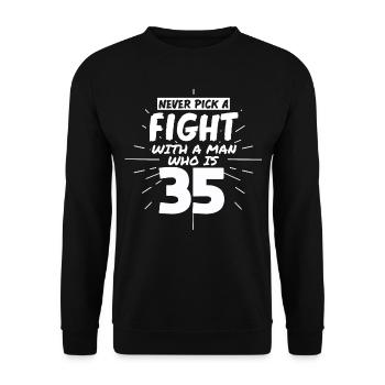 35.Geburtstag Männer 35 Jahre alt Mann - Unisex Pullover - Schwarz - Vorne - Alina (178cm) & Michal (187cm)