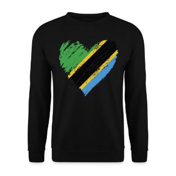 tanzania - Unisex Sweatshirt - black - Front - Alina (178cm) & Michal (187cm)