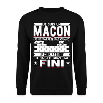Maçon Maçonnerie Humour Macon - Sweat-shirt Unisexe - noir - Devant - Alina (178cm) & Michal (187cm)