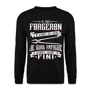 Forgeron Forger Humour - Sweat-shirt Unisexe - noir - Devant - Alina (178cm) & Michal (187cm)