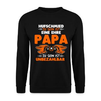 Hufschmied Hufschmiede Papa Vater Schmied Vatertag - Unisex Pullover - Schwarz - Vorne - Alina (178cm) & Michal (187cm)
