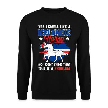 Icelandic Horse Gift Horse Pony Tölt Iceland Horse - Unisex Sweatshirt - black - Front - Alina (178cm) & Michal (187cm)