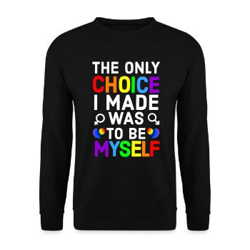 Regenbogen, Regenbogen, Regenbogen, Regenbogen, Regenbogen - Unisex Pullover - Schwarz - Vorne - Alina (178cm) & Michal (187cm)