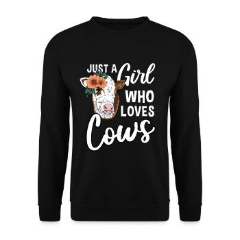 Just A Girl Who Loves Cows. - Unisex Sweatshirt - black - Front - Alina (178cm) & Michal (187cm)