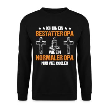Leichenbestatter Friedhofsgärtner Bestatter - Unisex Pullover - Schwarz - Vorne - Alina (178cm) & Michal (187cm)