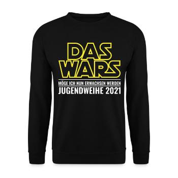 Jugendweihe | Jugendweihe 2021 - Unisex Pullover - Schwarz - Vorne - Alina (178cm) & Michal (187cm)