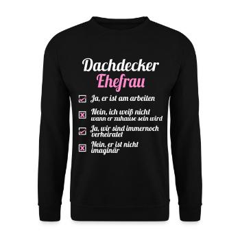 Dachdecker - Unisex Pullover - Schwarz - Vorne - Alina (178cm) & Michal (187cm)