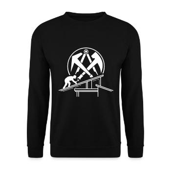 Dachdecker Tshirt Zunft Dachspengler Handwerk Dach - Unisex Pullover - Schwarz - Vorne - Alina (178cm) & Michal (187cm)