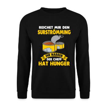 Surströmming Stinkefisch Challenge Kotzfisch Fisch - Unisex Pullover - Schwarz - Vorne - Alina (178cm) & Michal (187cm)