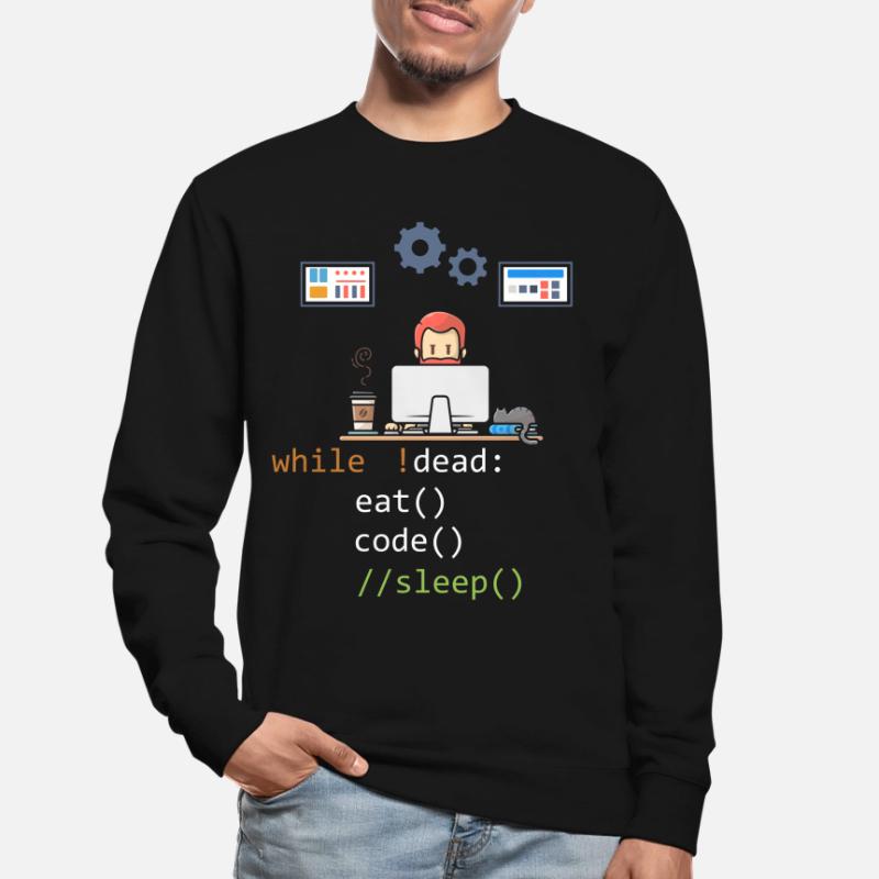Dead Eat Code Sleep Funny Programming Computer Pro Sweat-shirt Unisexe