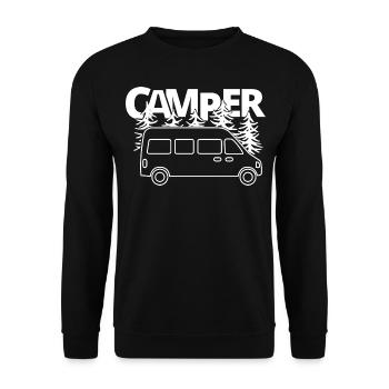Caravane caravane caravane sort camper bus - Sweat-shirt Unisexe - noir - Devant - Alina (178cm) & Michal (187cm)