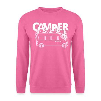 Caravane caravane caravane sort camper bus - Sweat-shirt Unisexe - rose - Devant