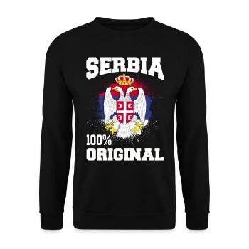 Serbia - Unisex Sweatshirt - black - Front - Alina (178cm) & Michal (187cm)