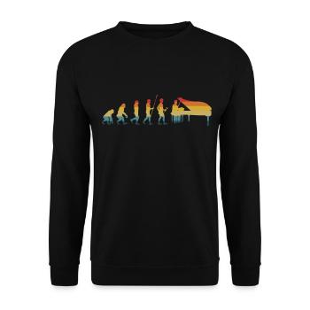 piano - Unisex Sweatshirt - black - Front - Alina (178cm) & Michal (187cm)